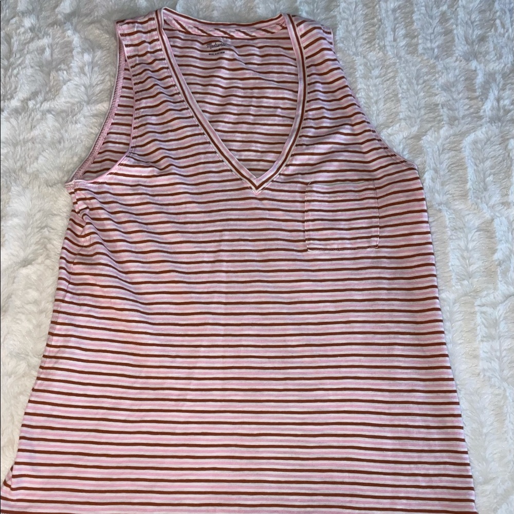 Madewell Women’s Tank Top detail pink rust size Small